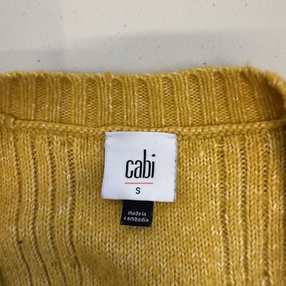 Cabi Pullover Sweater Womens Size S Yellow Chunky Oversized Relaxed Stitch Mix - Picture 4 of 8